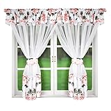 FLYING CURTAINS Einzigartige Deko Gardinen für Wohnzimmer Schlafzimmer | Fenster mit Kräuselband für Zimmer | Dekoration | Scheibengardinen | Modern Home Room Decor L454 Rosa 160 cm