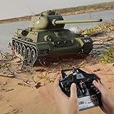 Sowjetisches T-34 Mittleres Panzermodell 1:16 2.4G RC Hochsimulations-Militärpanzermodell mit Sound-Rauch-Schießeffekt für Kinder Erwachsene