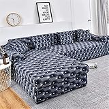 2er Set Sofabezug Sofa Überwürfe Sofaüberwürfe für L-Form Elastische Stretch Ecksofahusse Sofa Überzug mit 2 Stück Kissenbezug, Couch Bezug Sofa Abdeckung ( Color : C , Size : 3 seaters+2 seaters )