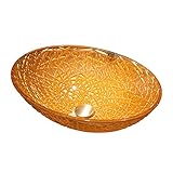 Badezimmer-Waschbecken mit Abfluss-Kombination, Aufsatz-Waschbecken aus Glas, ovales Waschtisch-Waschbecken, modernes Kunst-Waschbecken, ohne Wasserhahn