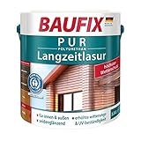 BAUFIX PUR Langzeitlasur, Holzlasur, Innen & Außen, Teak, 2,5 L