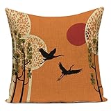 AKCHDZAW Kissenbezug Aquarell Bergkissenabdeckung Für Sofa -Couch -Auto -Stuhl -Kissen -Kissen -Kissen -Abdeckung Traditioneller Malerwellenkissenbezug-45X45Cm,3