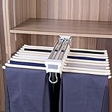 PUROXX Kleiderschrank-Hosenständer, herausziehbarer Hosenbügel, platzsparender Krawatten-Handtuch-Organizer, ausziehbarer, Oben montierter Hosenständer, platzsparend (Beige)