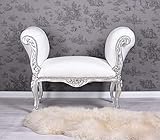 Barocksofa Sofa Leder Optik Weiss Sitzbank Barocker Hocker Silber Bank cat351e51 Palazzo Exklusiv