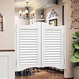 JYHHCYS Schwingtüren Saloontüren Flügeltür Penedeltür Weiße Fensterläden Aus Holz Für Küche/Tür/Bad/Café, Breite, Halbhohe Türen Mit Doppelt Wirkenden Türscharnieren (Size : 30x32in(76x81cm))