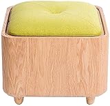 Fußhocker mit Aufbewahrung Fußhocker Fußhocker Multifunktionales Massivholz Einfache Schließfachaufbewahrung Kleinigkeiten Ersatz-Schuhhocker Pouffe Make-up-Stuhl Couchtisch Bank (Color : Ma