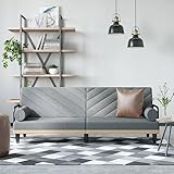 Tidyard Schlafsofa mit Armlehnen Tagesbett Schlafcouch Sofabett Bettcouch Klappsofa Sofa Couch Bettsofa Couchgarnitur Sofagarnitur Bett Polstersofa für Wohnzimmer Schlafzimmer Gästezim Hellgrau Stoff