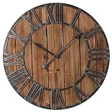 Wanduhr Zimmeruhr Holzuhr aus Holz braun 60 cm