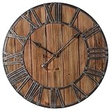 Wanduhr Zimmeruhr Holzuhr aus Holz braun 60 cm