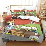 Kinder Bettwäsche Micky Maus Bettbezug Set, Moderne 3D Mickey Mouse Bedruckte Kinder Jungen Kinderbett Bettbezug Set Microfaser Mit Kissenbezug Double（200x200cm）