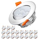 Sonnewelt LED Einbaustrahler 230V 20 Stück x 3W Kaltweiß LED spot Einbaustrahler schwenkbar einfache Installation LED Einbauleuchte energieeffizient