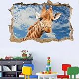 3D lebendige Wandtattoos Tierwelt Afrika Giraffe Wandaufkleber Transfer Aufkleber Kunst Wandbild Druck Poster