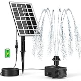 SZMP Solar Springbrunnen für draussen 3.5W DIY Solar Teichpumpe 2023 Upgraded,8 DIY Effekte mit 16.4ft Kabel Solarbrunnen,Solar schwimmender Fontäne Pumpe für Gartenteich,Vogel-Bad,Fisch-Behälter