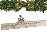 Weihnachtskalender aus Holz | Kalender für 24 Tage des Weihnachtsmanns, exquisite Weihnachtsdekorationen passend für Ihr Wohnzimmer, Nachttisch, Tisch, Schreibtisch Generic