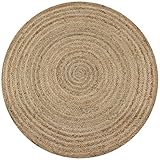 vidaXL Teppich Handgefertigt Jute Geflochten 90cm Rund Wohnzimmerteppich