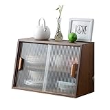 SUNESA Buffetschrank Glas Sideboard Küche Arbeitsplattenschrank Schiebetür Aufbewahrungsschrank Doppeltüre mehrschichtiger Aufbewahrungskabine Akzentschrank (Color : A)