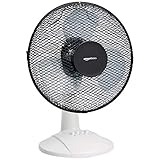 Amazon Basics - Tischventilator, mit Oszillationsfunktion, 3 Geschwindigkeitsstufen, 40 W, Schwarz