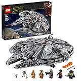 LEGO 75257 Star Wars Millennium Falcon, Chewbacca, Lando Calrissian, Boolio, C-3PO, R2-D2 und D-O, Der Aufstieg Skywalkers Kollektion Raumschiff Bauset mit Finn