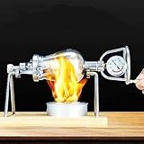UEIDIHI Retro Home Popcorn-Maschine, Mini-Edelstahl-Popcorn-Maker, Manueller Kurbelgriff-Heiz-Popcorn-Topf für Maisreis