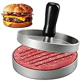 Hamburgerpresse Patty Presse,Antihaft Burger Presse Aluminium,Hamburger Patty Maker Groß ,Burger Patty Former Burgerpresse für Hamburgers, Sandwiches, BBQ Patties, Frikadellen,Küchenhelfer（12x12cm）
