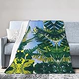 Flanelldecke mit Bananenblatt-Druck, ultraweiche Mikrofleece-Decke, Flanelldecke für Sofa, Bett, Wohnzimmer, 203,2 x 152,4 cm