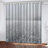 Schattierung Vorhänge 2Er Set 3D Schneereisender Druck Isolierung Schalldichte Kinder Gardinen Blickdicht Mit Ösen Vorhang Fenster Für Wohnzimmer Schlafzimmer Balkon 182(B) X214(H) cm