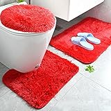 3 teile/satz Farbe Badezimmer Matte Set Flauschige Haare Bad Teppiche Moderne Deckel Kit Abdeckung WC Teppiche Badezimmer Zubehör