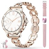 Smartwatch Damen mit Telefonfunktion, 1.2' HD Touchscreen Fitnessuhr Damen, Smartwatch mit Weibliche Funktionen, Pulsuhr, SpO2, Schlafmonitor, 120+ Sportmodi, Schrittzähler iOS Android Rose Gold