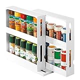 Fulenyi Drehbarer Gewürzständer, Drehbarer Schrank-Organizer – Gewürzaufbewahrungsbox mehr Stauraum, spart Platz für Badezimmer, Küche, Schminktische