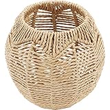 Yardwe Rattan Deckenpendelleuchte Abdeckung Vintage Handgewebter Kronleuchter Lampenschirm Lampenschutzkäfig Für Wohnzimmer Schlafzimmer Hotel Restaurant (Zufällige Farbe)