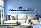 K&L Wall Art selbstklebendes Wandtattoo Hamburger SV Wandsticker HSV Skyline schwarz 120x18cm mit Logo