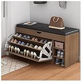 EnixWh Home Porch Schuhschrank Wechselschuhhocker Weiche Tasche Kissen kann auf Massivholz-Aufbewahrungshocker Schuhbank sitzen, 100 cm