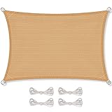 CelinaSun Sonnensegel inkl Befestigungsseile Premium HDPE wetterbeständig atmungsaktiv Rechteck 3 x 4 m Sand beige