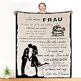 Kuscheldecke Personalisierte Decke An Meine Ehefrau, Hochzeitstag Jahrestag Geburtstag Valentinstag Liebe Geschenke für Frauen, Super Weiche Kuscheldecke Flanelldecke