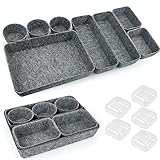 JTOOYS 13 Stück Schreibtisch Schubladen Organizer, Büro Schubladen Organizer, waschbare Filz Aufbewahrungsbox für zu Hause, Schminktisch Make-up Organizer, Wohnzimmer Container für das Ordnungssystem