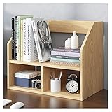 Bücherregale Double-Layer-Desktop-Bücherregal Büro Holz-Anzeigen-Regal Desktop-Organizer Büro Storage Rack Aufsatz- Bücherregal Bürobedarf Bücherregale Standregal ( Color : Natural , Size : L 20.1' )