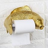 Rishx Wandmontierter Toilettenpapierhalter, Taschentuchhalter, kreativer Harzfisch, Toilettenpapier, Handtuch, Shlef, niedliches Tier, für den Haushalt, Toilettenpapierverteiler, Badezimmerzubehör (Fa