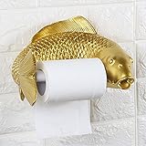 Rishx Wandmontierter Toilettenpapierhalter, Taschentuchhalter, kreativer Harzfisch, Toilettenpapier, Handtuch, Shlef, niedliches Tier, für den Haushalt, Toilettenpapierverteiler, Badezimmerzubehör (Fa