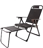 JIBELL Freizeitstuhl Sonnenliege Rattan Klappstuhl Lazy Lounge Stuhl mit einziehbarem Pedal Zero Gravity Stuhl Verstellbare Bungee Stühle (Farbe: Standard)
