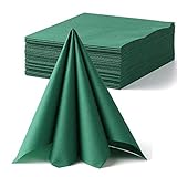 LEKOCH 50 PCS Einweg Grün Weihnachten Servietten, Air Laid Stoffähnlich Servietten Für Hochzeit Premium QUALITÄT,40x40