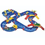 BIG Spielwarenfabrik 1650 AquaPlay - AmphieWorld - 145x156 cm große Wasserbahn, inklusive 79 Teilen, Spieleset inklusive 2 Boote, Amphibienauto und 3 Spielfiguren, für Kinder ab 3 Jahren