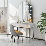 Multigot Schminktisch-Set, weißer Schminktisch mit Glühbirnen, Schminktisch-Set mit 3 Beleuchtungsmodi, Zuhause, Schlafzimmer, Kosmetik, Kommode, Möbel, Geschenk ( Color : Chair with makeup , Size : 1