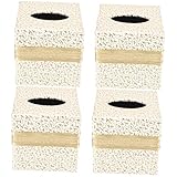 Zerodeko 4 Stücke Box Wohnwürfel Aufbewahrung Schlafzimmer Organisator Hause Für Quadratische Behälter Papier Pu Küche Theke Gewebe Multifunktionaler Raum Nachttisch Ktv Moderne Waschtisch