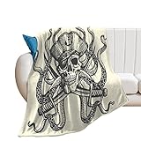 Kuscheldecke Flauschig Weich Und Warme Fleecedecke Für Bett Couch, Decke Flanelldecke Als Sofadecke Wohndecke Oder Tagesdecke Pirate Skull Tentacles