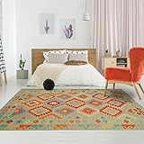 Peshawar Orient Teppich, 175 x 254 cm, mehrfarbig, handgefertigt, aus Wolle, ideal für großes Wohnzimmer