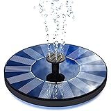 Solar Springbrunnen, Senders Solar Teichpumpe mit 1W Solar Panel Solarbrunnen für Draussen Solar Schwimmender Fontäne Pumpe für Gartenteich Oder Teich Vogel-Bad Fisch-Behälter