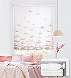 LazBlinds Kein Werkzeug, kein Bohren, schnurlose, zelluläre Farbtöne, Flatter, Schmetterling, Fensterrollos, lichtfilternde Wabenrollos für Fenstergröße 73,7 cm B x 162,6 cm H, bunte Schmetterlinge