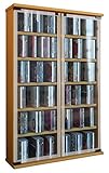 VCM Regal DVD CD Rack Medienregal Medienschrank Aufbewahrung Holzregal Standregal Schrank Möbel Buche 'Galerie', 91.5x91.5x60 cm