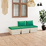 ZEYUAN 3-TLG. Garten-Sofagarnitur aus Paletten mit Kissen, Gartenmöbel, Gartenlounge, Balkonmöbel Set, Balkon Lounge, Balkonset, Terrassen Möbel, Sitzecke Balkon, Fichtenholz