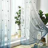 RIJPEX Mode -Wäsche Schatten Schiere Vorhänge, Mondstarsickte Fenstervorhänge Tulle Drapes Kinderzimmer -Hook 400X270 cm (157X106Inch)